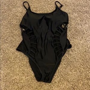 Cutout black swimsuit